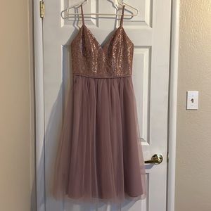David’s Bridal Tulle Short Bridesmaid Dress